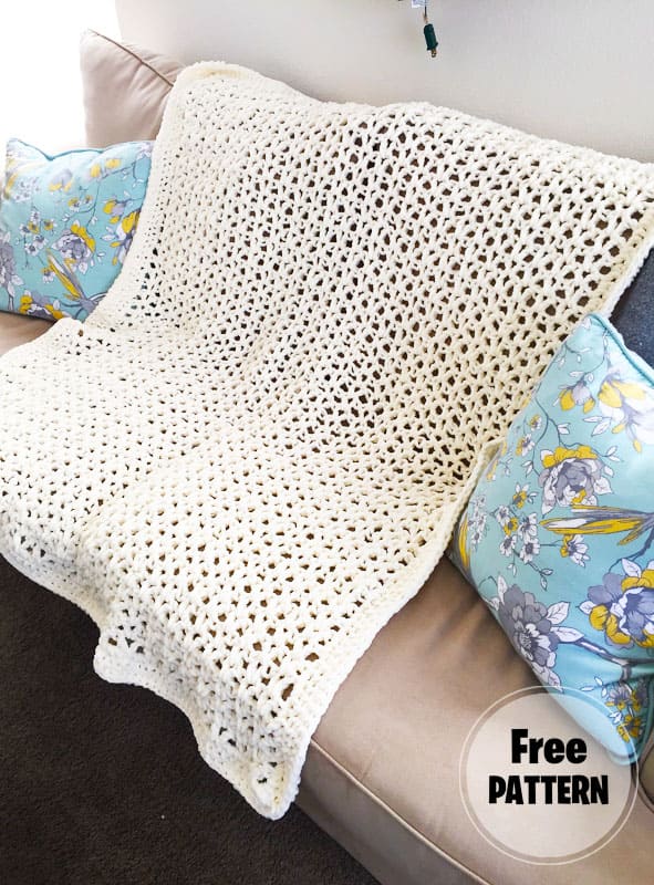 1.5 Hour Easy Crochet Blanket PDF Free Pattern