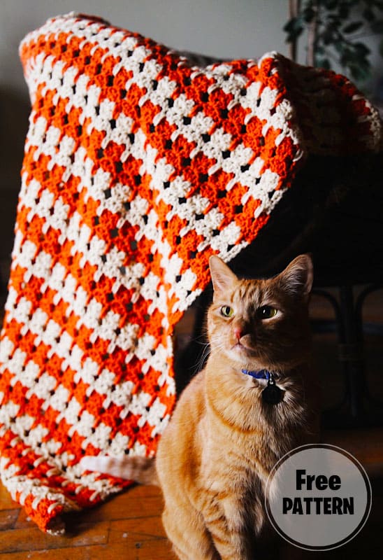 Abstract Crochet Cats Blanket Free Pattern