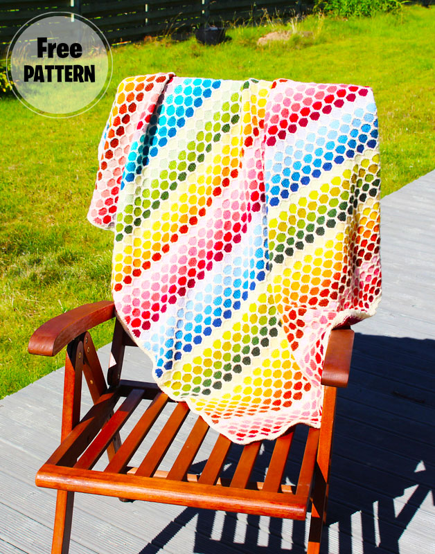 Baby Honeycomb Stroller Blanket Knitting Pattern