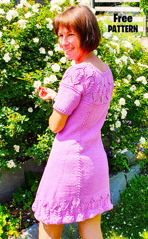 Barn Dance Summer Knitting Pink Dress PDF Pattern