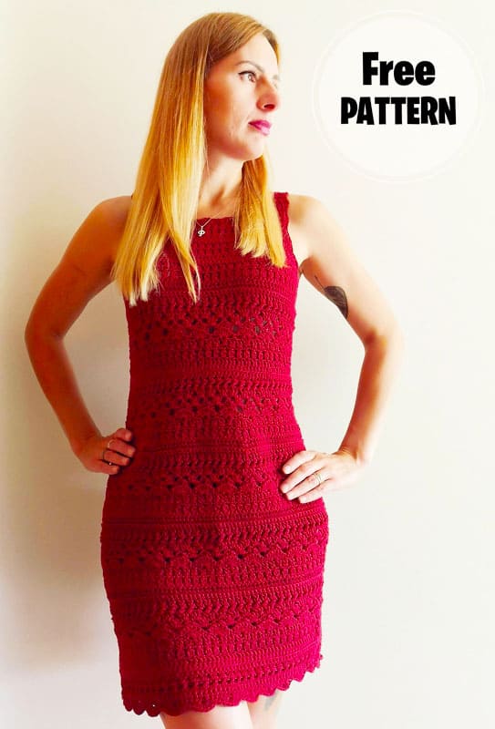 Belladonna Red Summer Crochet Dress PDF Pattern