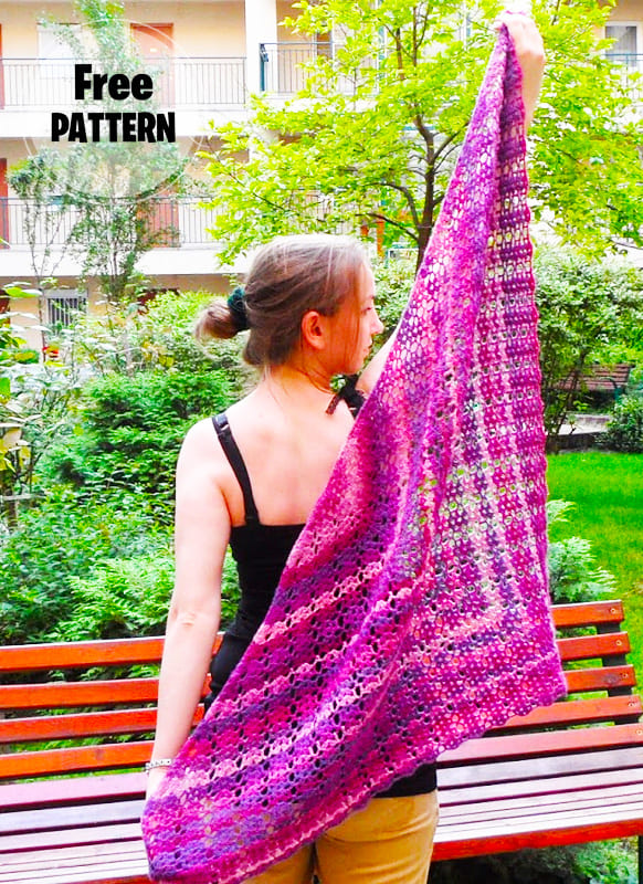 Bridal Pink Crochet Shawl Free Pattern