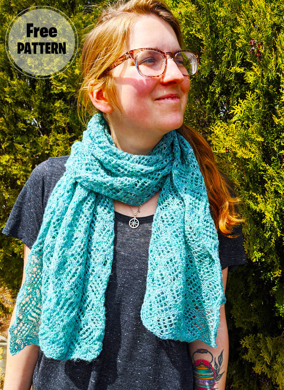 Checkerboard Lace Scarf Free Pattern