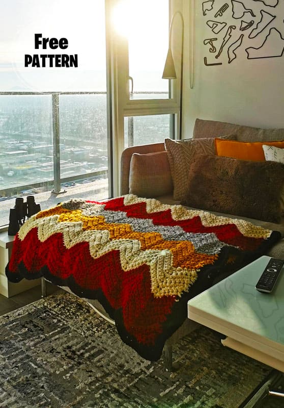 Chevron Baby Crochet Blanket Free PDF Pattern