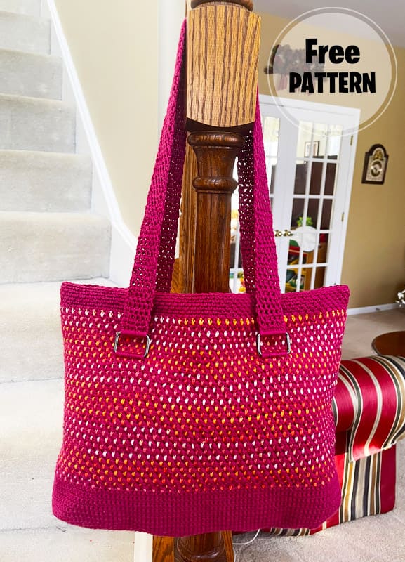 Cotton Candy Tote Crochet Bag Free Pattern