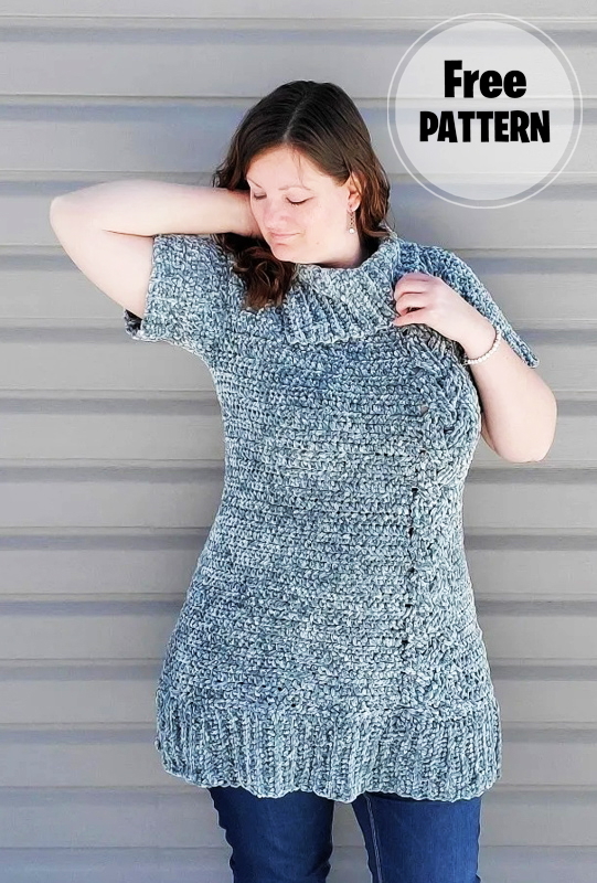 Cozy Cable Crochet Sweater Dress Pattern