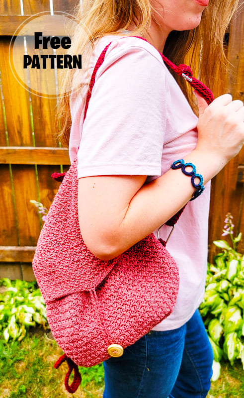 Crochet Mini Pink Backpack PDF Free Pattern