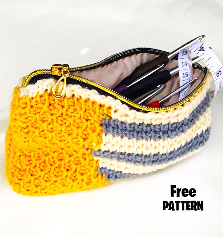 Dew Drop Pouch Tunisian Crochet Bag Free Pattern