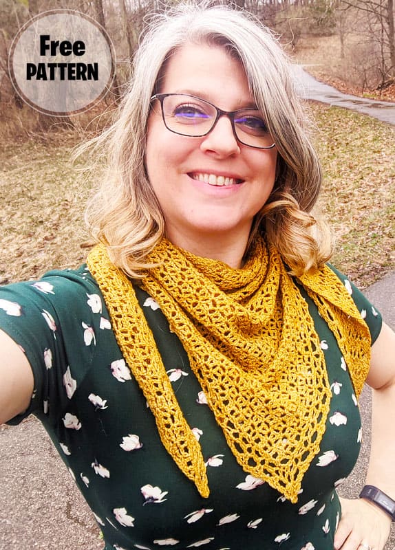 Fortune's Yellow Shawlette Crochet Free Pattern