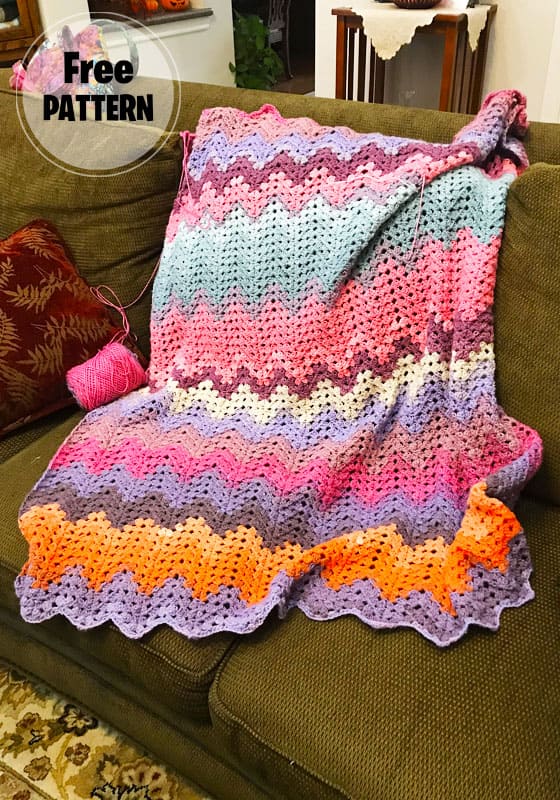 Granny Ripple Afghan Crochet Blanket Free Pattern