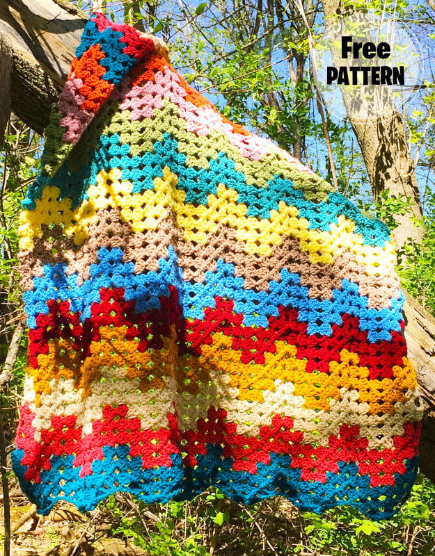 Granny Ripple Blanket Free PDF Crochet Pattern