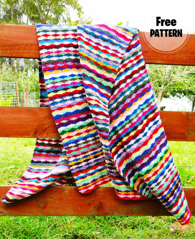 Lazy Waves Crochet Blanket Free Pattern