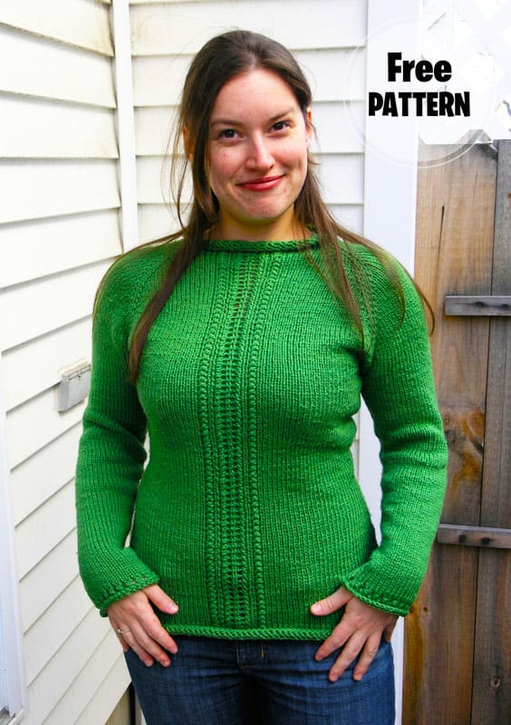 Licorice Whip Green Knitting Sweater PDF Pattern