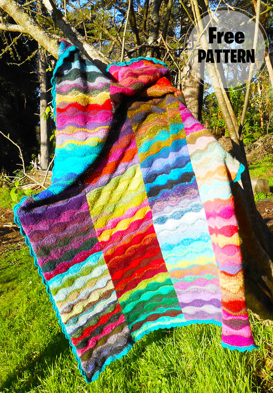 Lizard Ridge Knitting Blanket PDF Free Pattern