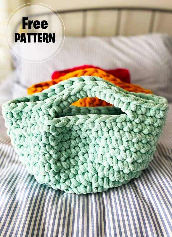 Lulu Velvet Easy Crochet Basket Bag Free Pattern