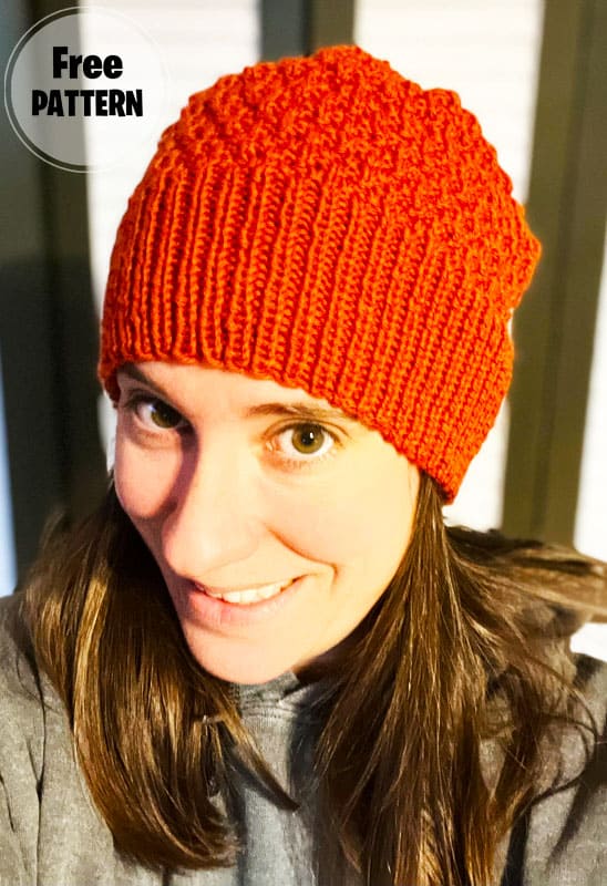 March Red Knitting Hat Free PDF Pattern