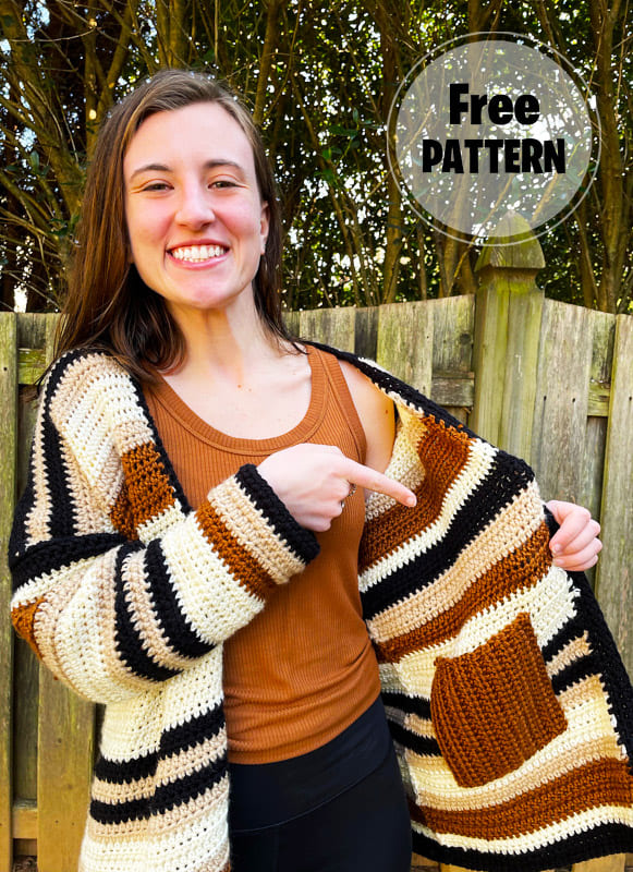 Morning Coffee Color Crochet Cardigan Pattern