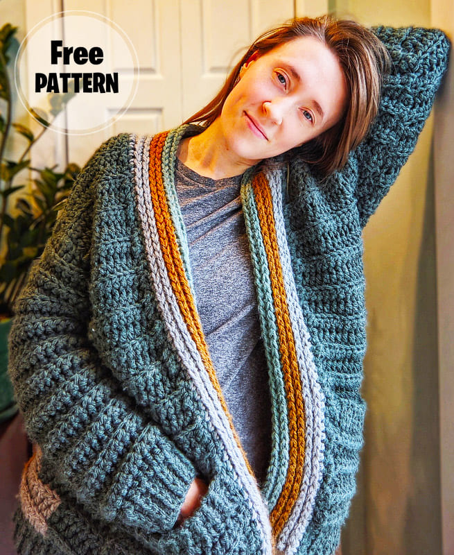 Mountain View Green Crochet Cardigan Pattern