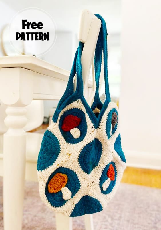 Mushroom Crochet Tote Bag Free PDF Pattern