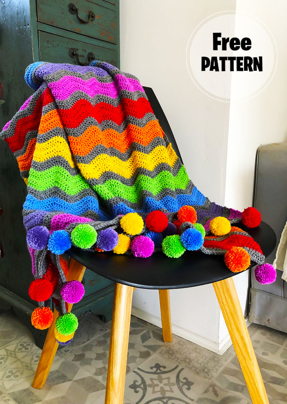 Neat Ripple Crochet Blanket Free Pattern
