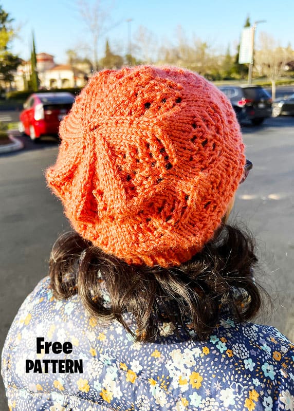 Orange Finlandia Hat Knitting PDF Free Pattern