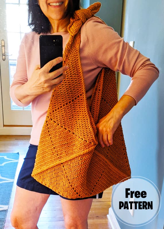 Origami Crochet Tote Bag Free Pattern