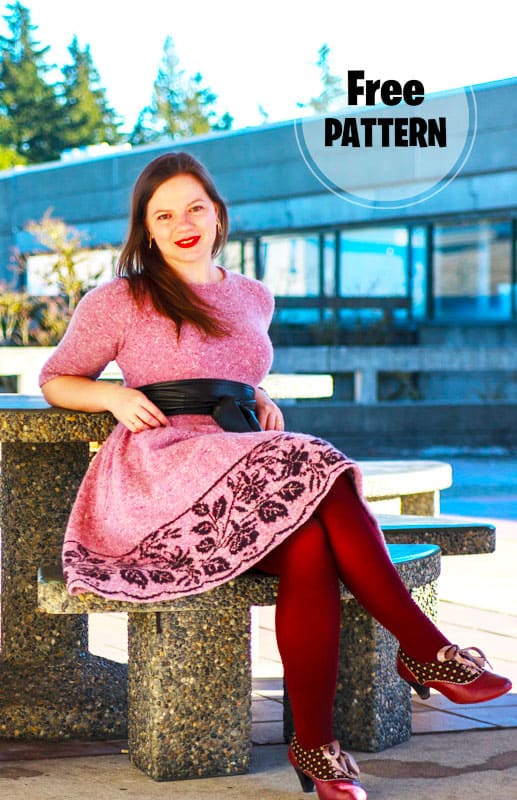 Pink Expanses Knitting Dress PDF Free Pattern