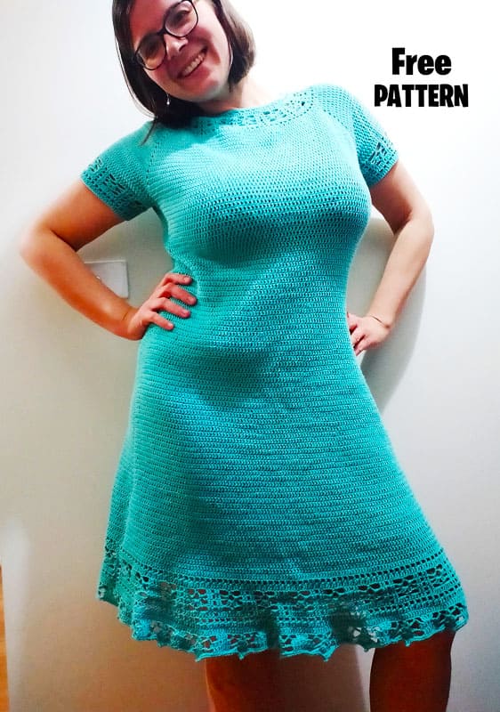 Queensland Green Knitting Short Sleeve Dress PDF Pattern