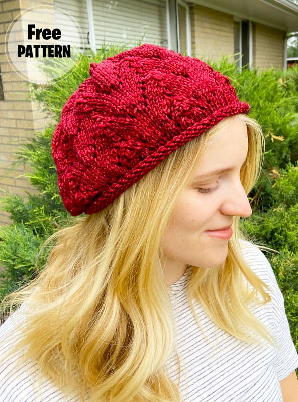 Red and Easy Crochet Beanie Free Pattern