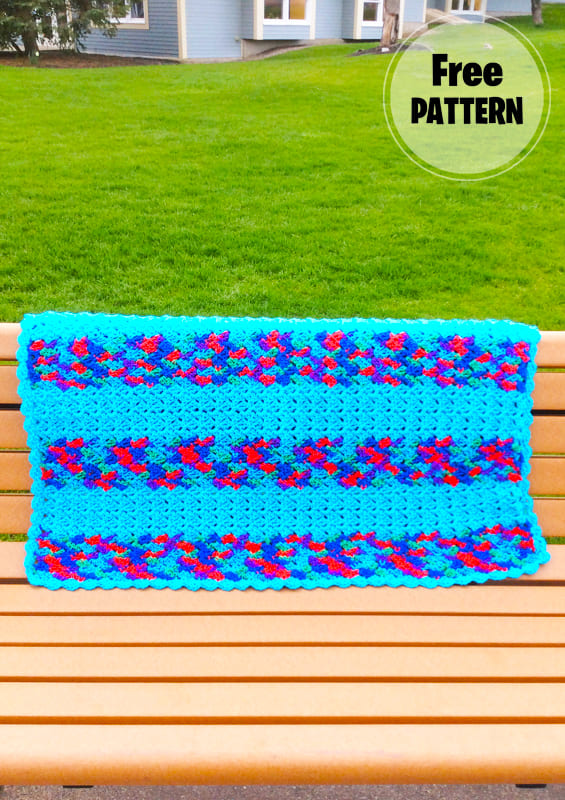 Sideways Shell Baby Afghan Crochet Blanket Pattern