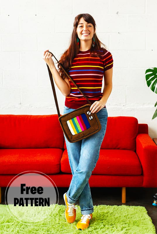 Stand By Tv Crochet Bag Free PDF Pattern
