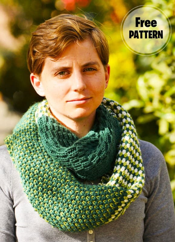 Stitch Block Cowl Knitting Scarf Free Pattern