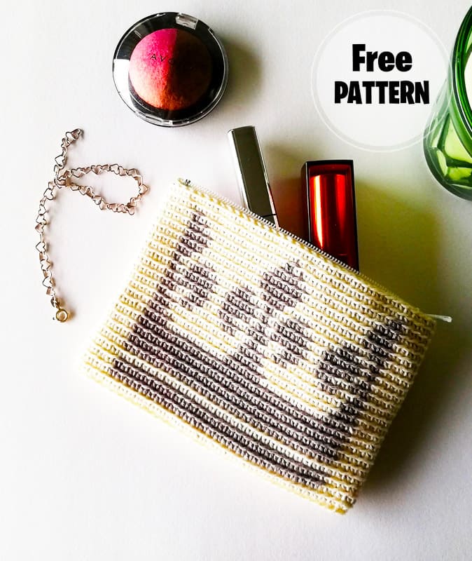 Tapestry Zipper Crochet Pouch Free Pattern