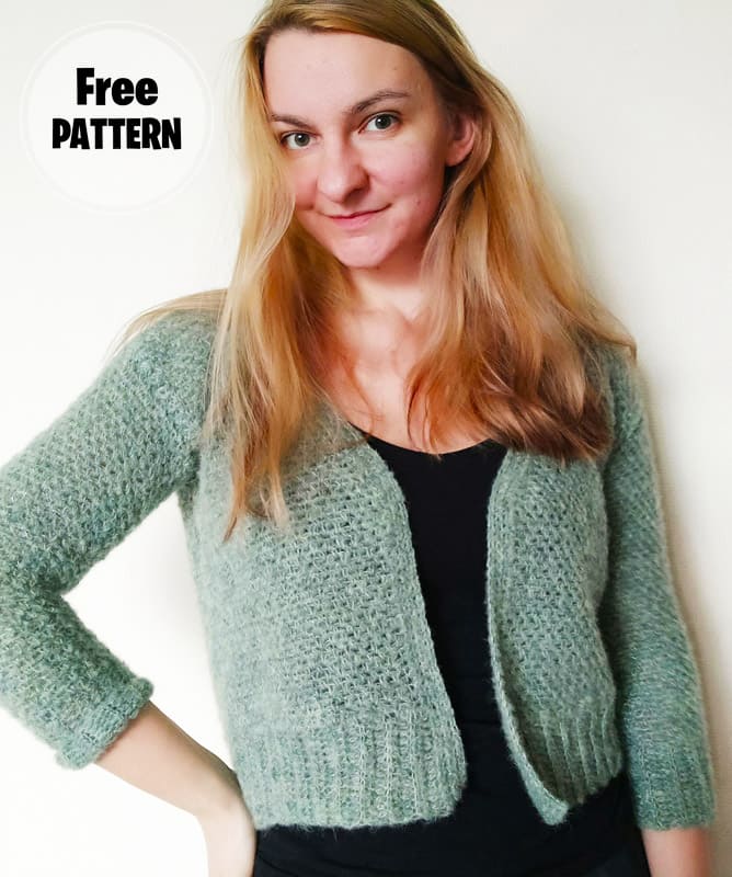 V Neck Crochet Free Cardigan Pattern with Tutorial