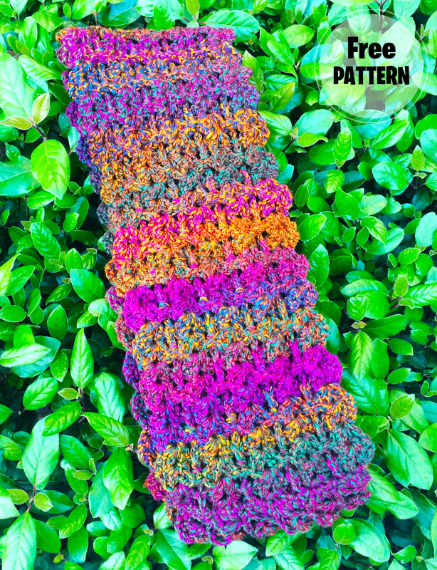 Rainbow Shells Crochet Scarf PDF Free Pattern (1)