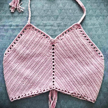 Beach Pink Halter Top Free Crochet Pattern