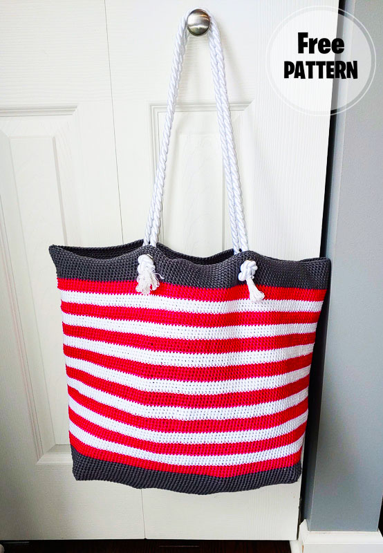 Classic Stripe Beach Crochet Bag Free Pattern (1)