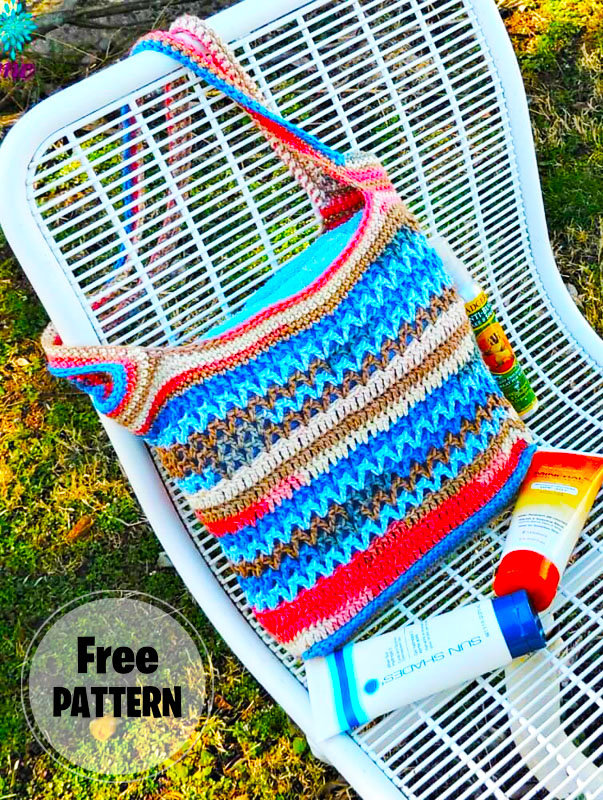 Coastal Crochet Beach Bag Free Pattern (2)
