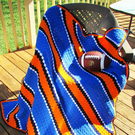 Coner to Coner Stripe Crochet Blanket Free Pattern (1)