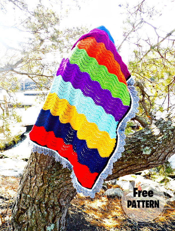 Crochet Feather and Fan Baby Blanket Free Pattern