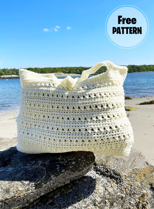 Crochet White Beach Tote Bag Free Pattern (1)