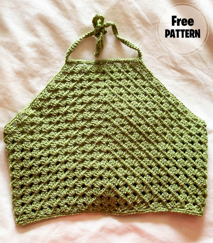 Easy Crop Halter Crochet Top Free PDF Pattern
