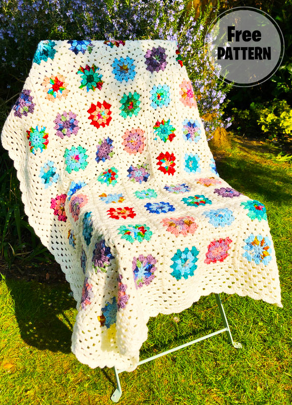 Garden Crochet Granny Square Free Blanket Pattern (1)