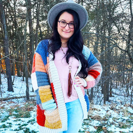 Patchwork Square Crochet Cardigan for Winter Free Pattern (1)