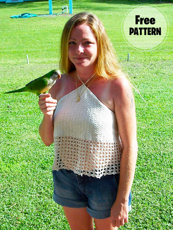 Triangle Summer Halter Top Crochet Free PDF Pattern