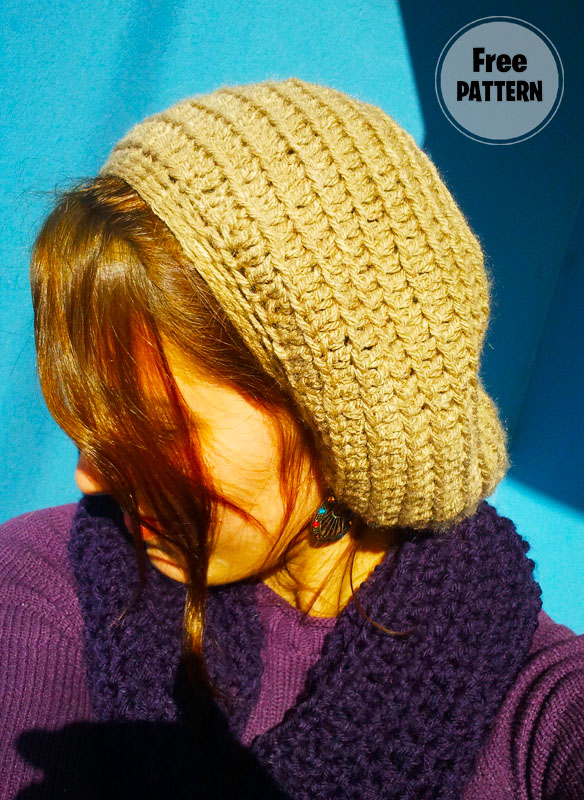 10 min Slouchy Crochet Hat Free Pattern