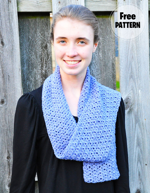 Blue Autumn Crochet Scarf Free Pattern (1)