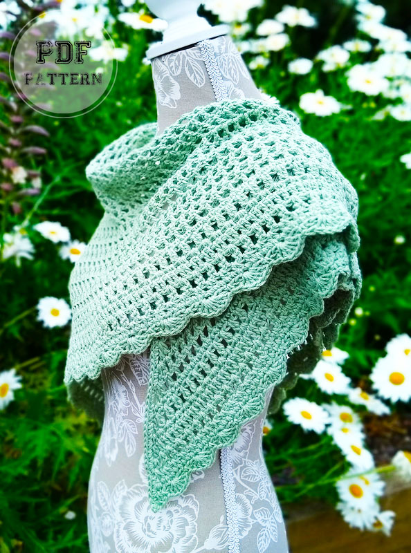 Green Road Trip Winter Crochet Shawl Free Pattern (1)