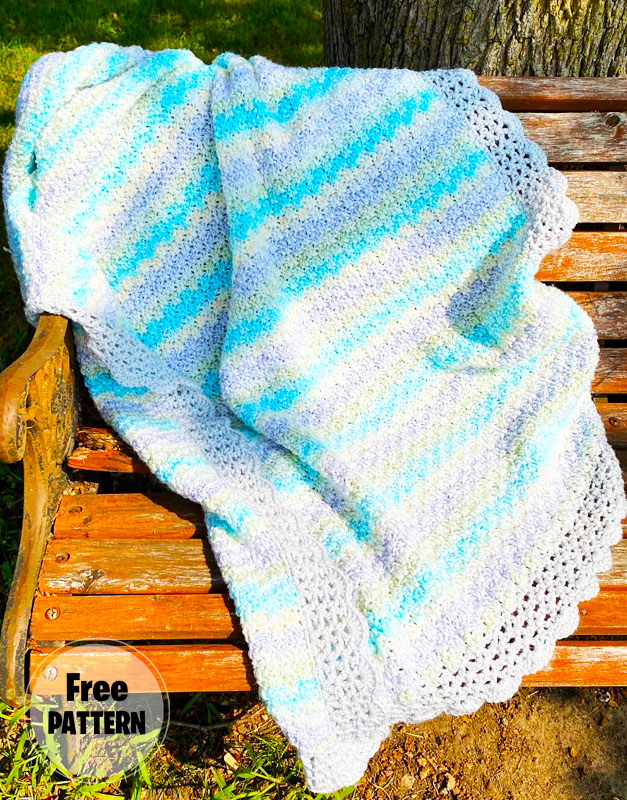 Leaping Stripes Crochet Baby Blanket Free Pattern (1)