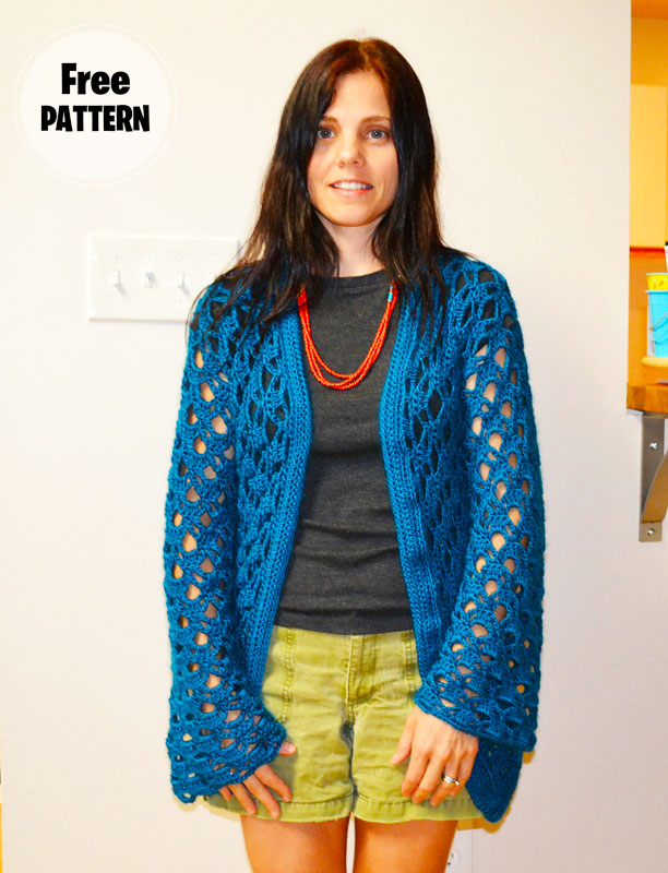 Montreal Blue Crochet Jacket Free Pattern